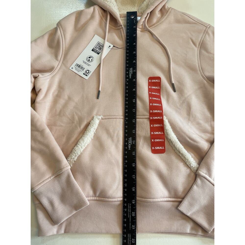 Member's Mark Women Jogger Jacket, Sherpa Lined Jacket Light Pink Soft Size XS - Picture 2 of 14